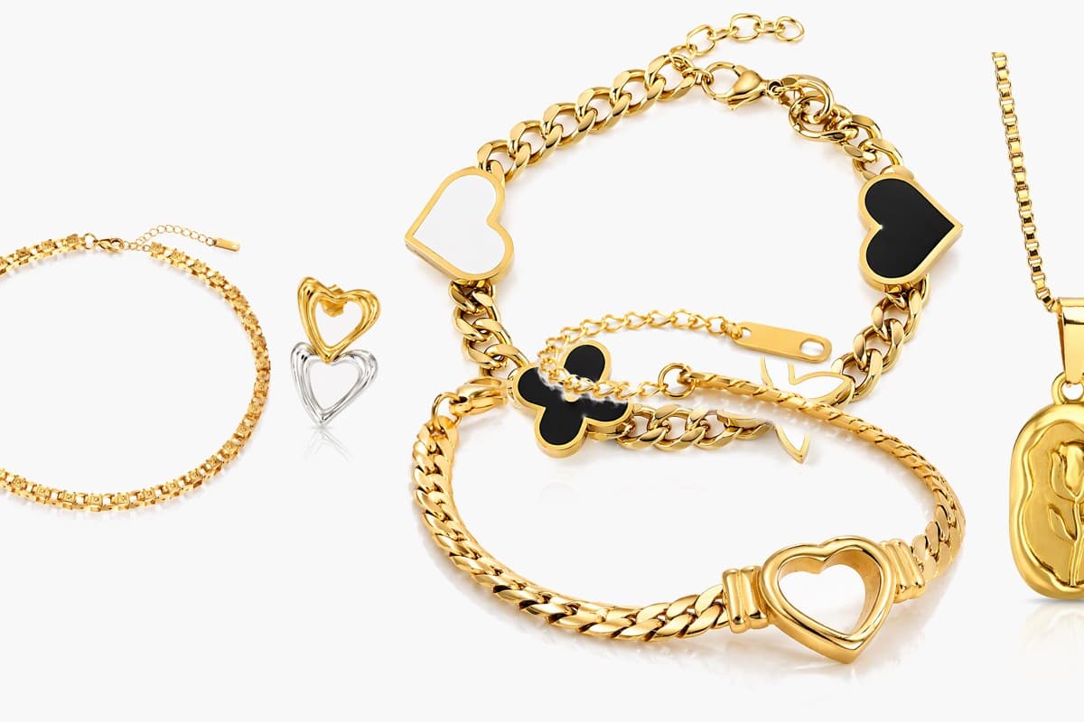 Heart And Flower Charm Bracelet