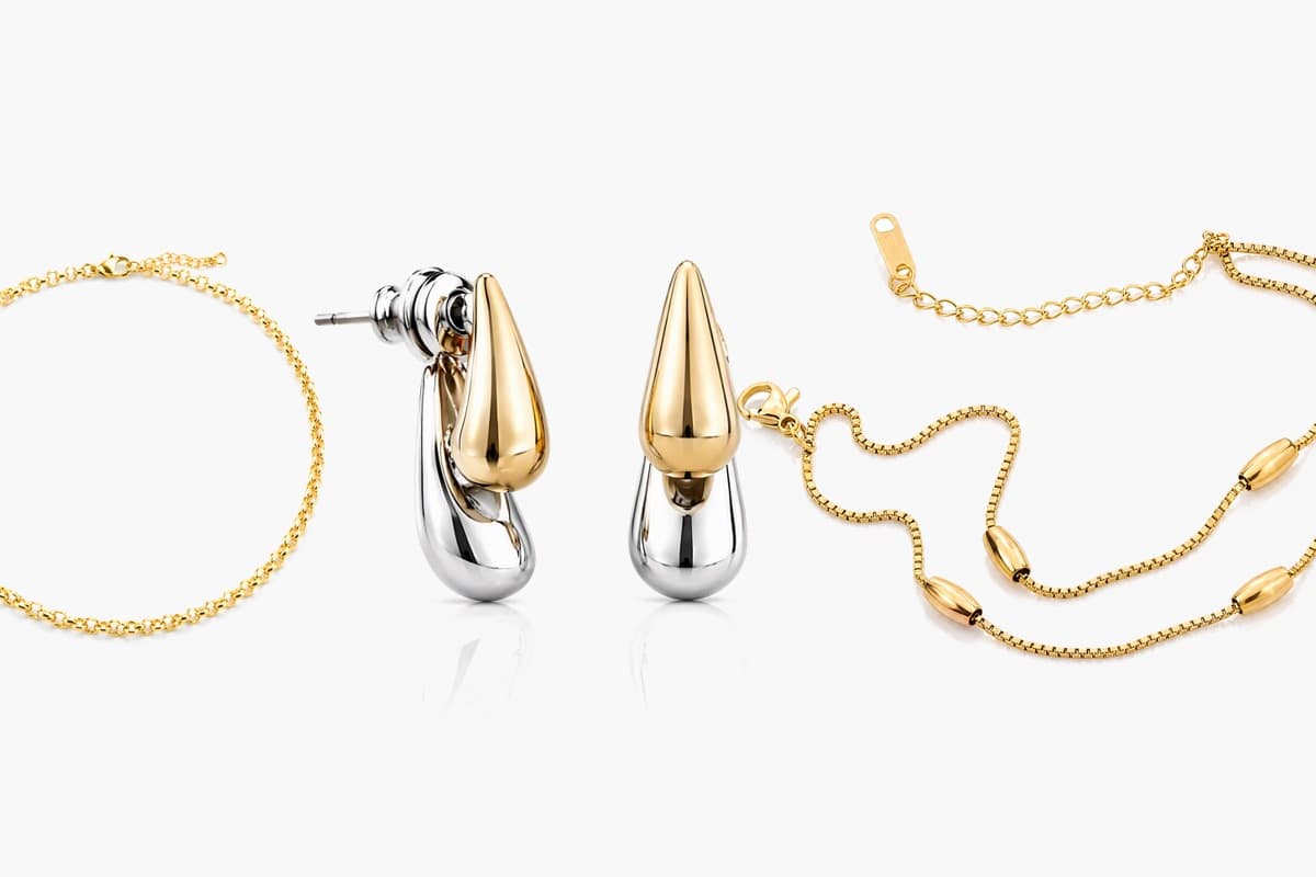Double Teardrop Stud Earrings