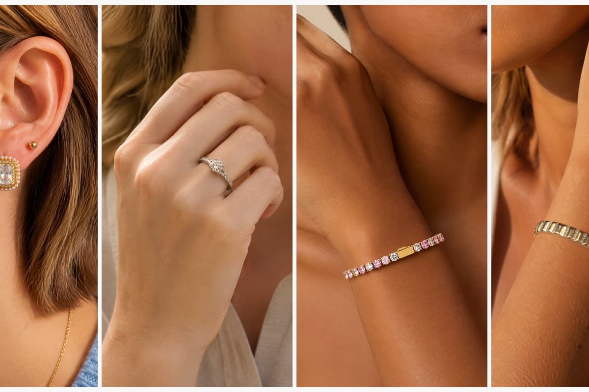 Elegant Square Pearl Halo Stud Earrings