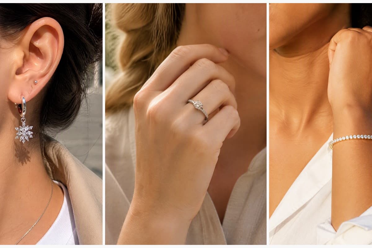 Dainty Snowflake Drop Earrings