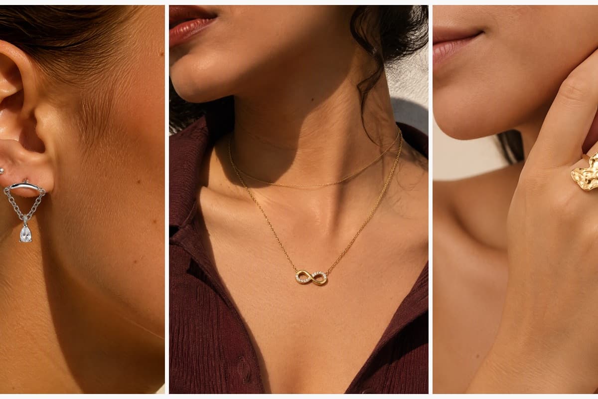 Dainty Triangle Chain Drop Earrings