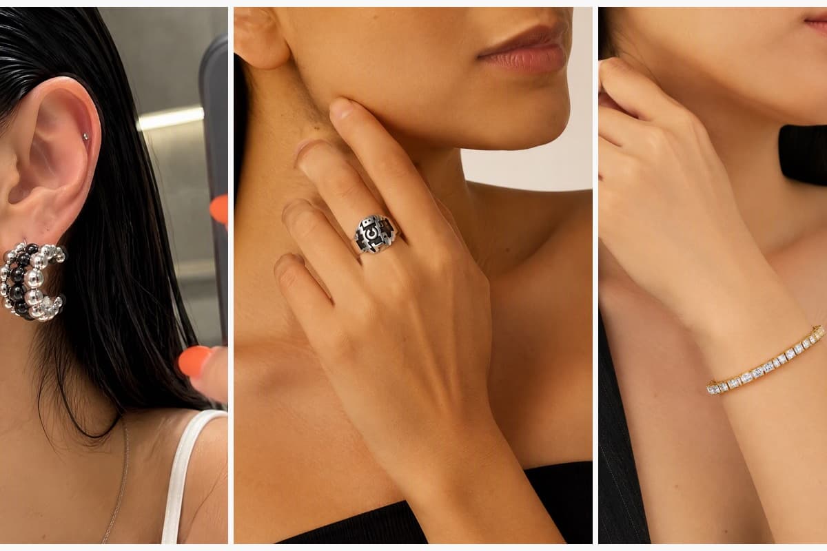 Trendy Beaded Hoop Earrings