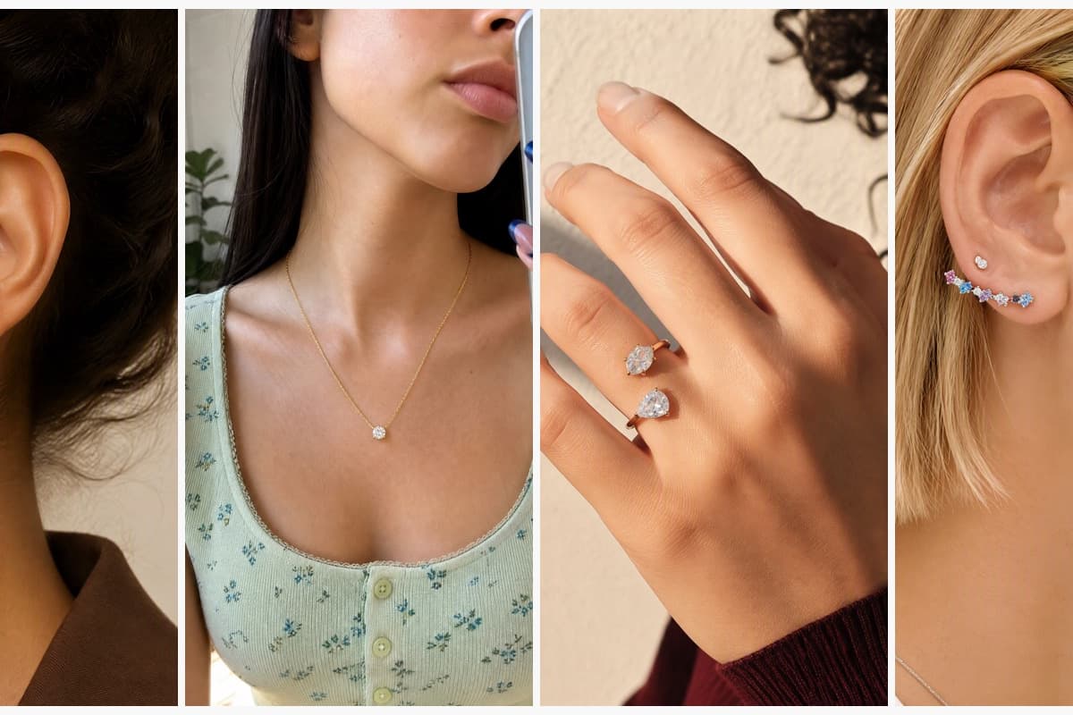 Dainty Four-Leaf Clover Stud Earrings