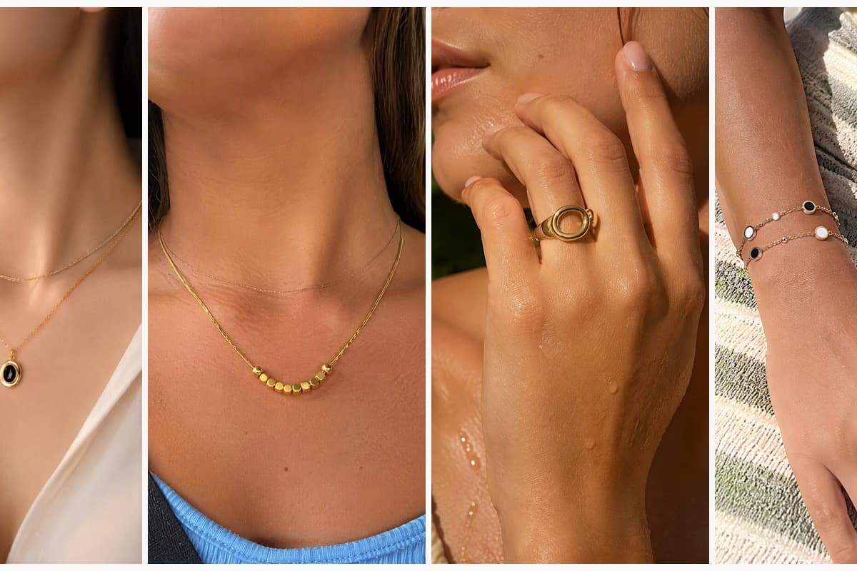 Dainty Oval Stone Pendant Necklace