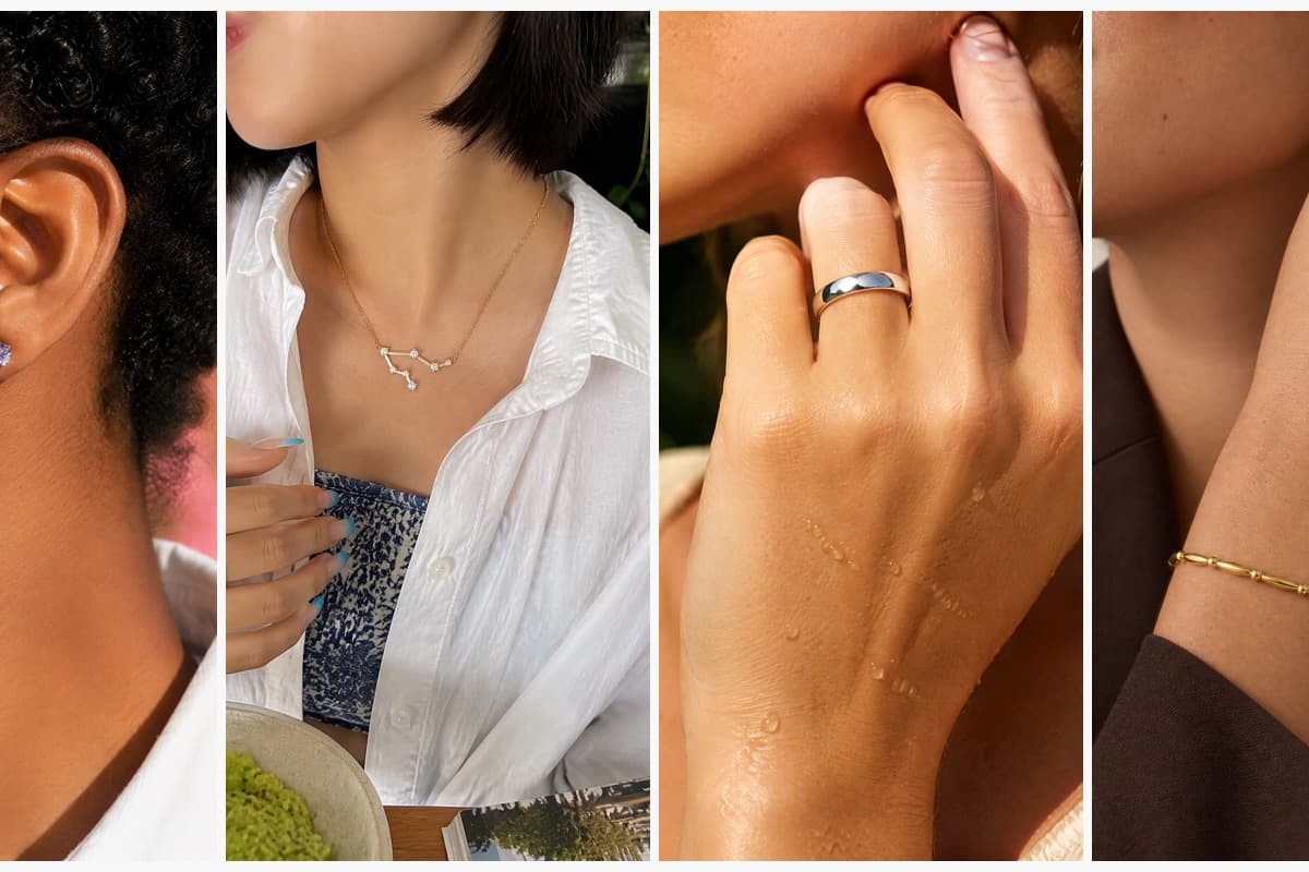 Dainty Round Stone Stud Earrings