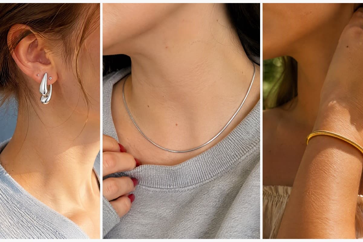 Double Teardrop Stud Earrings