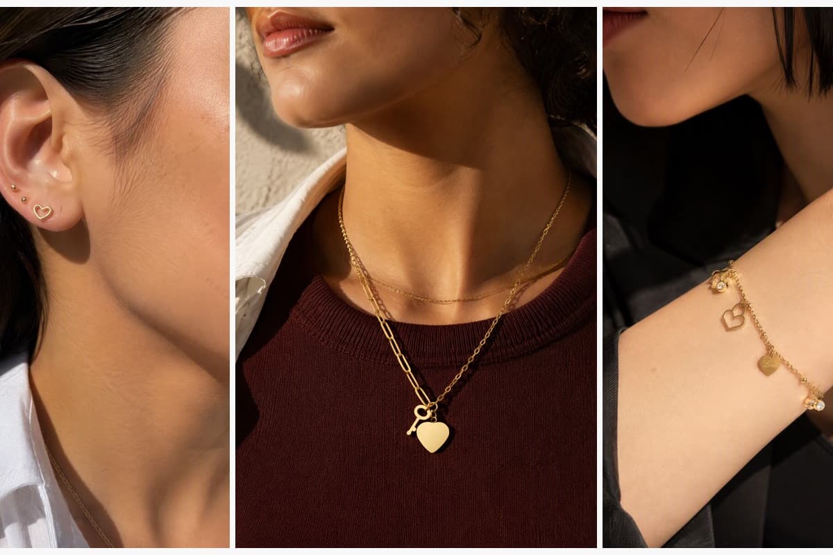 Dainty Open Heart Stud Earrings