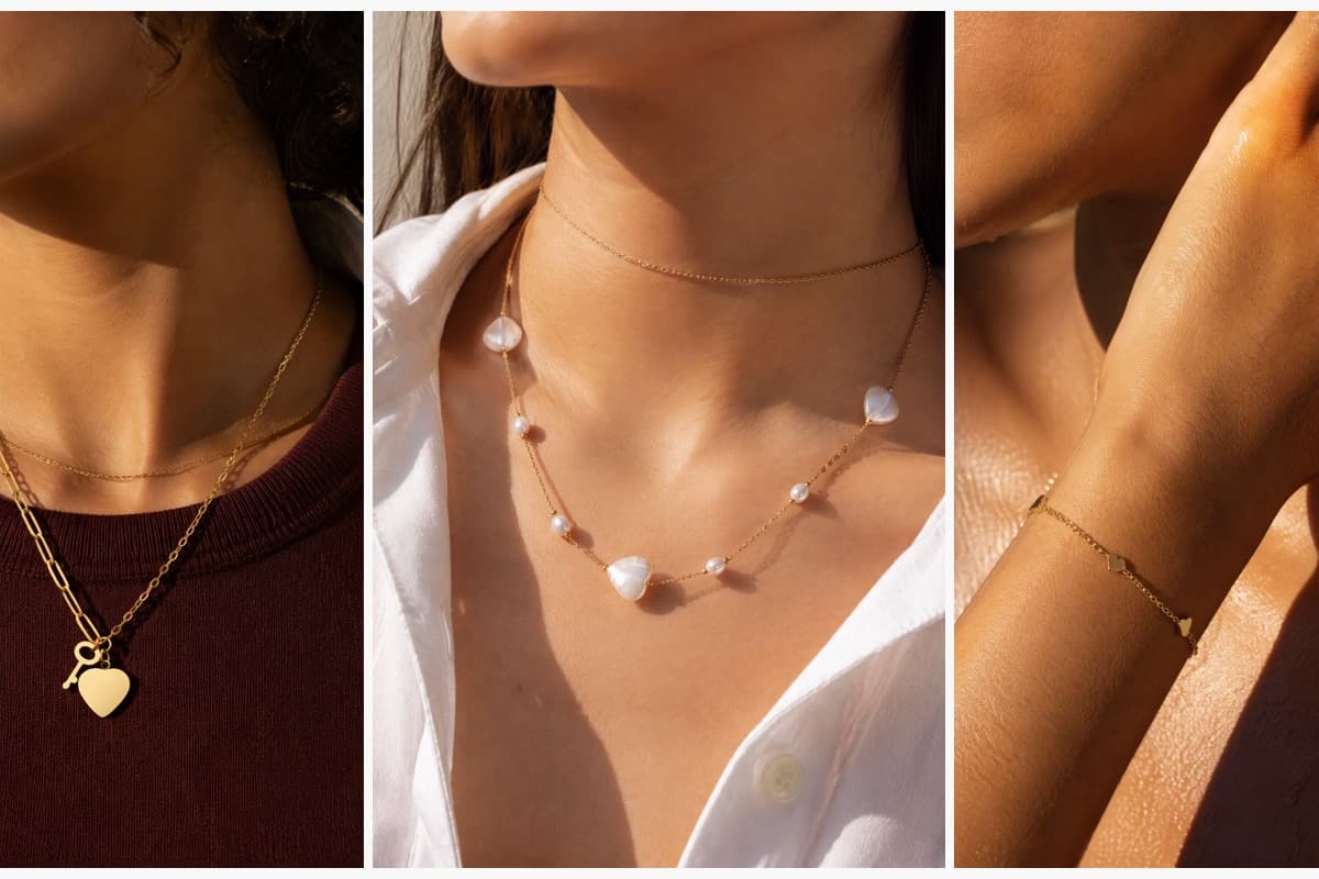 Dainty Heart And Key Charm Necklace