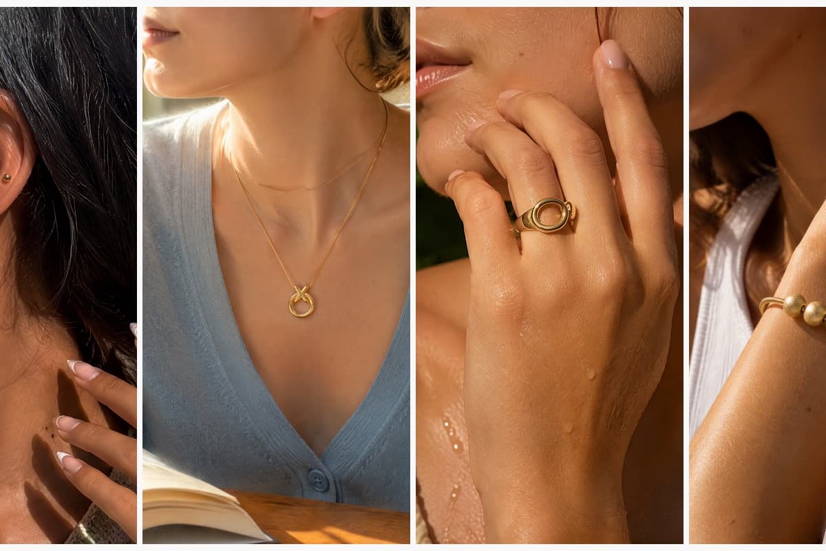 Crescent Moon Stud Earrings
