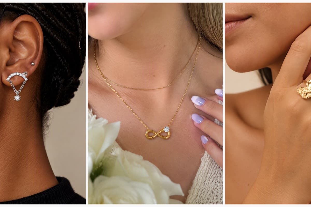 Dainty Heart Chain Drop Earrings