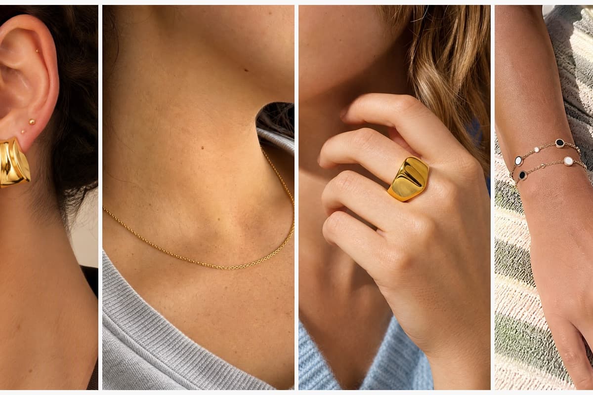 Chunky Curved Trapezoid Stud Earrings