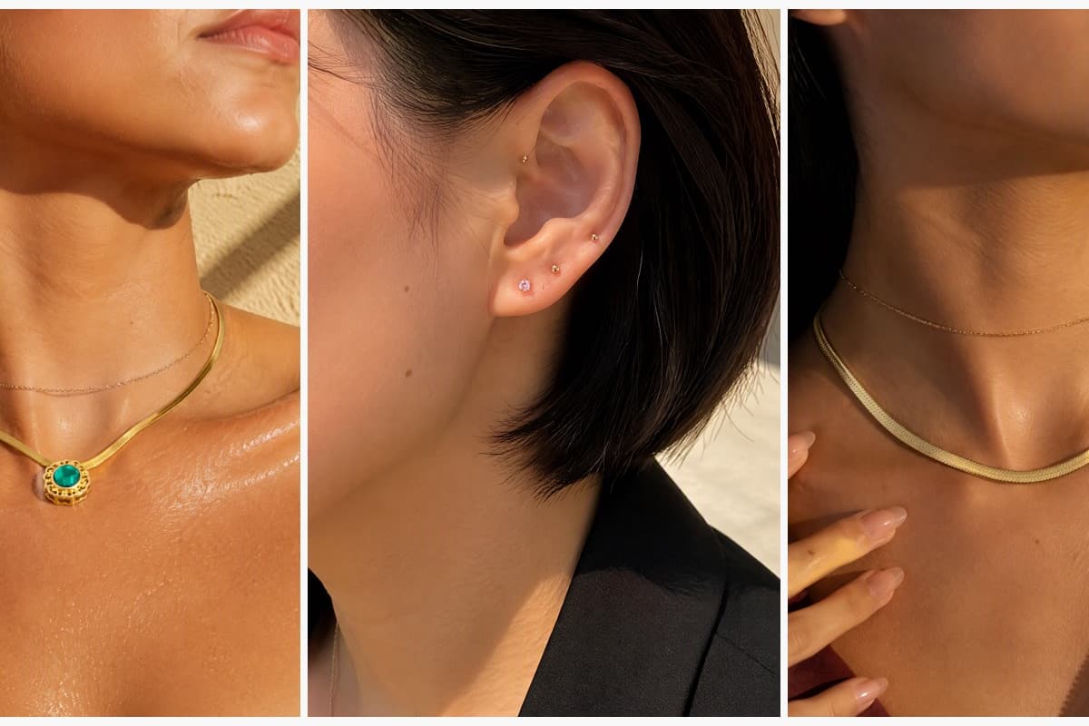Elegant Single Stone Snake Chain Necklace