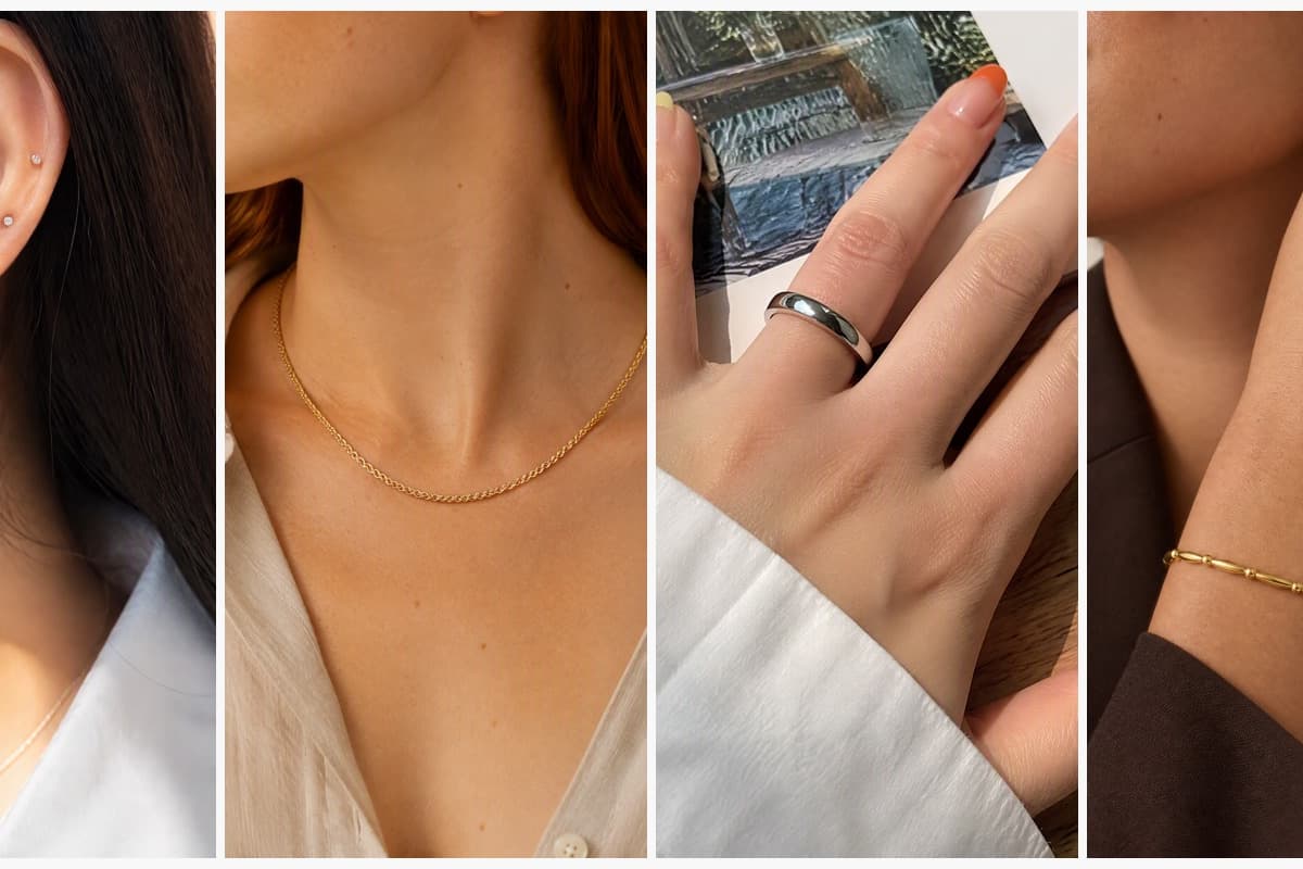 Square Stone Stud Earrings
