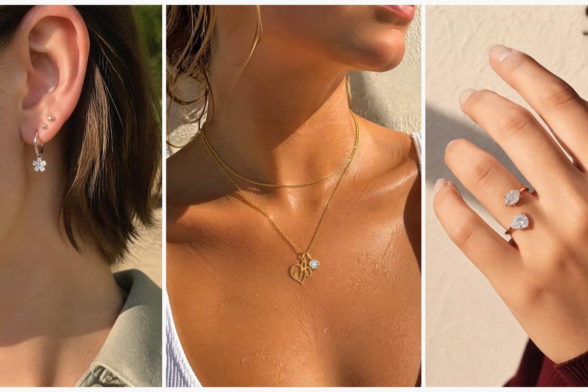 Dainty Flower Charm Hoop Earrings