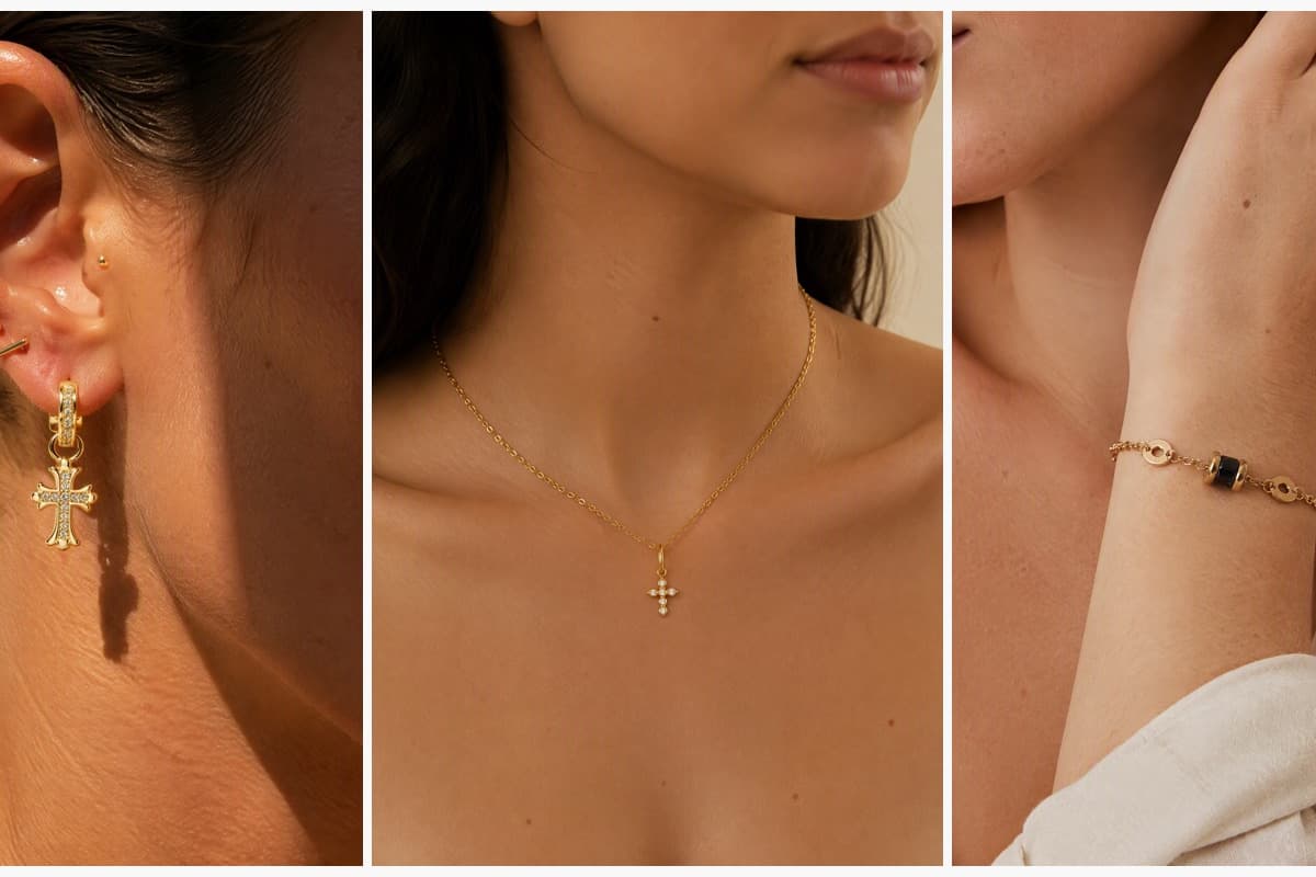 Dainty Cross Drop Earrings