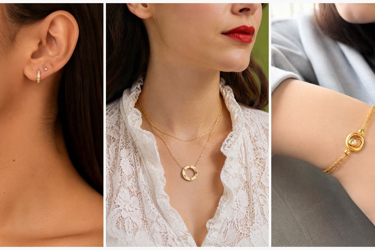 Dainty Paved Open Hoop Earrings