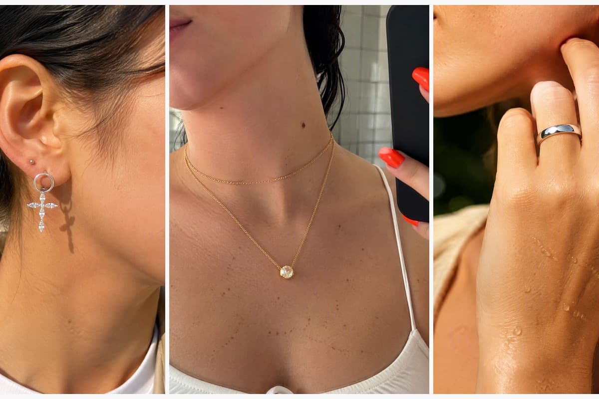 Dainty Cross Charm Hoop Earrings