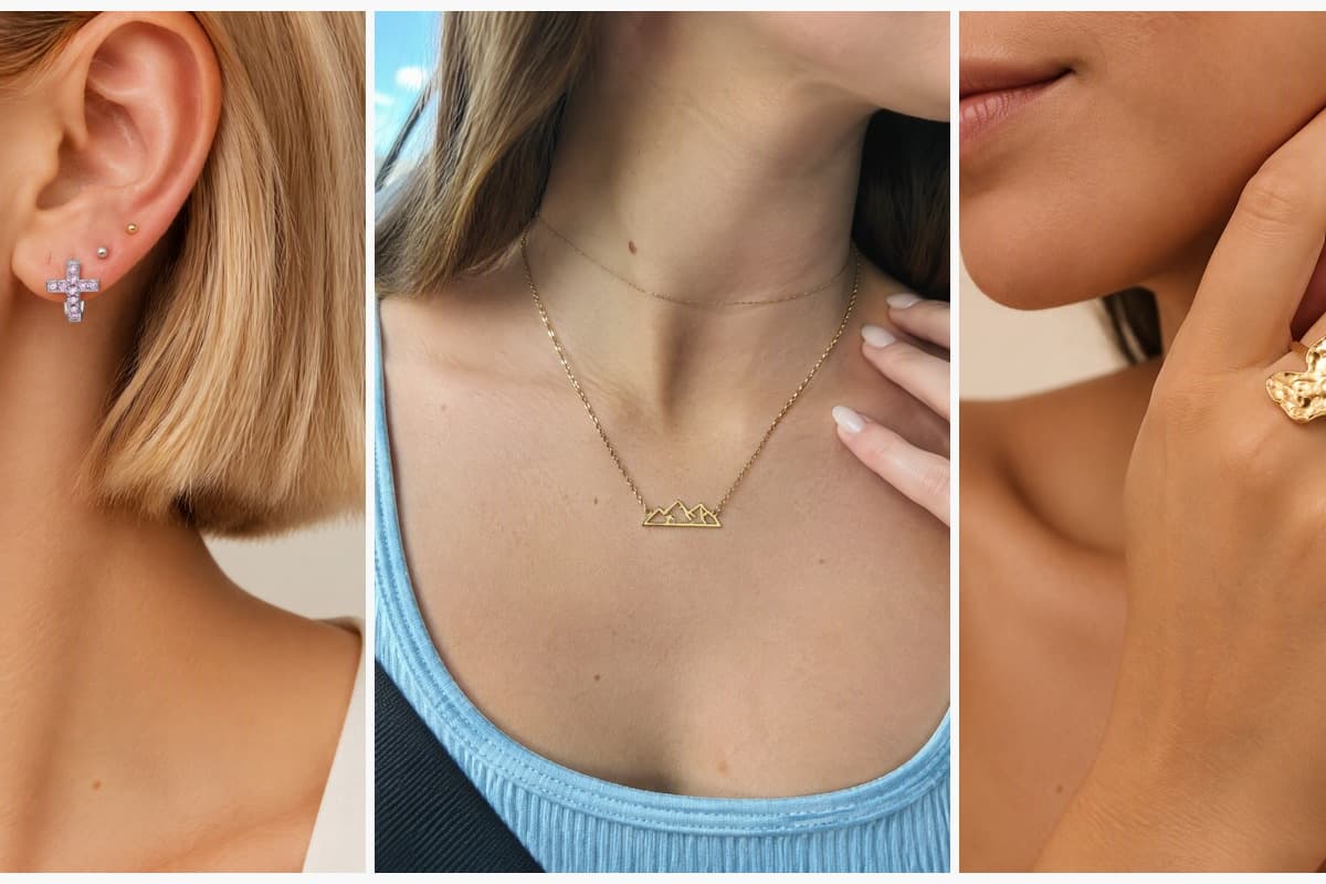 Dainty Cross Huggie Earrings