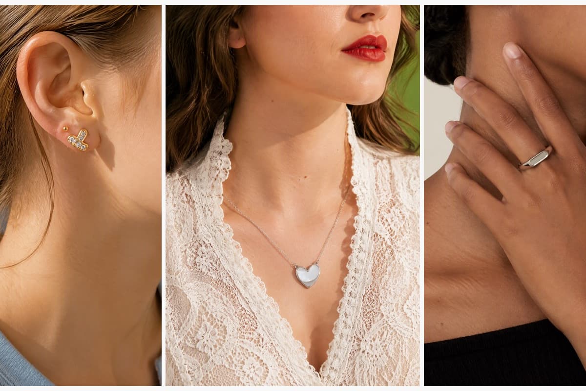 Cute Heart & Flower Cartilage Stud