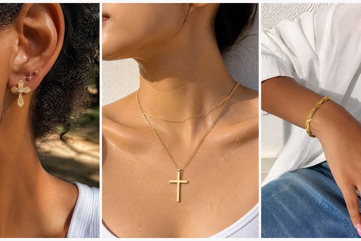 Dainty Cross Stud Earrings