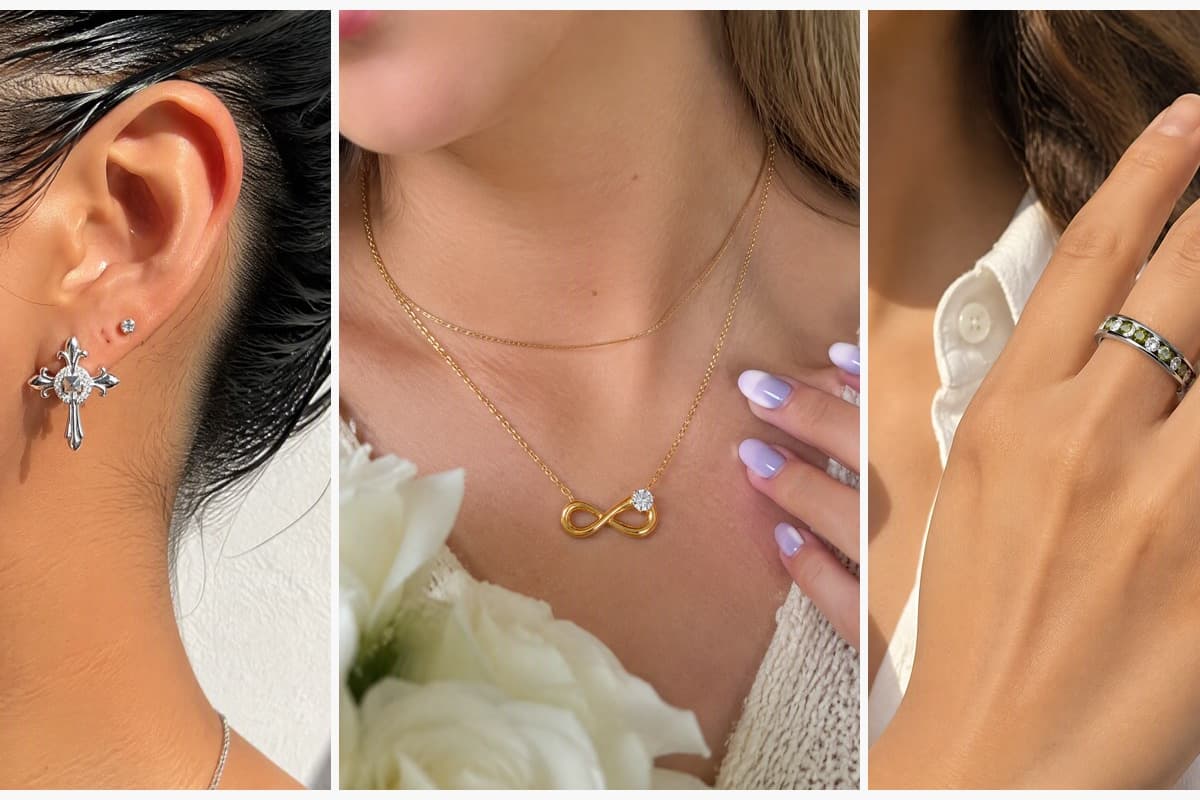 Fleur-De-Lis Cross Stud Earrings
