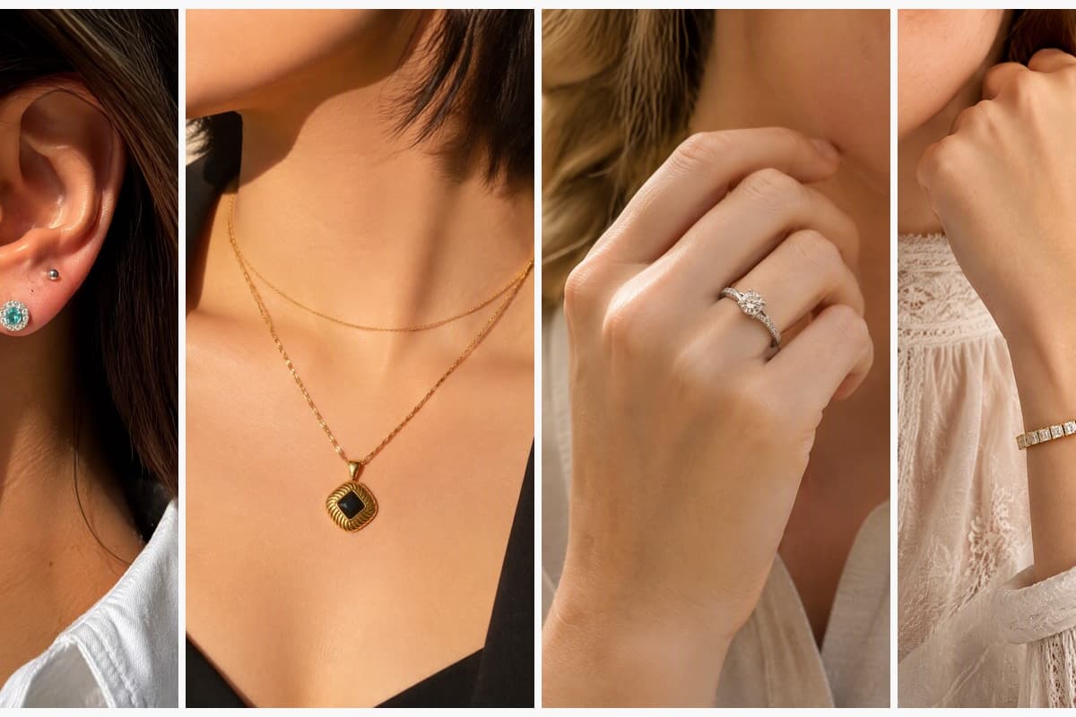 Dainty Square Cluster Stud Earrings