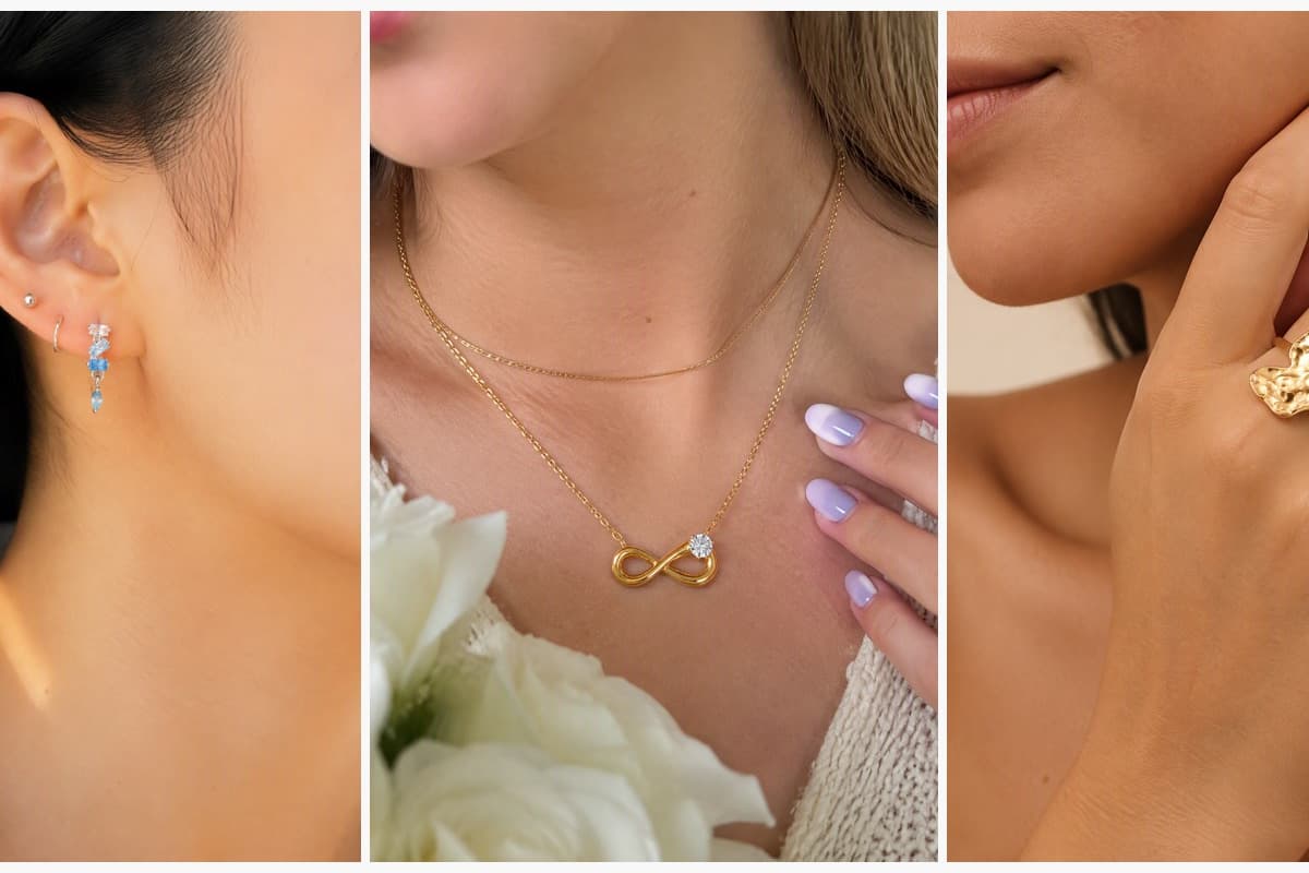 Dainty Stacked Stone Drop Earrings