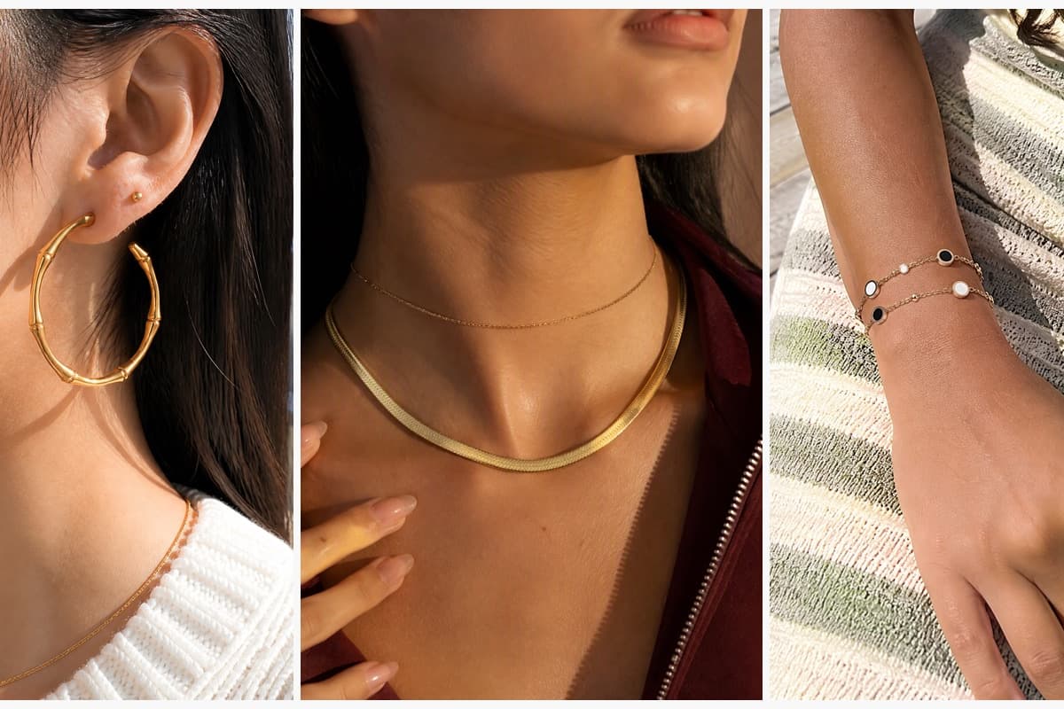 Bamboo Segment Hoop Earrings