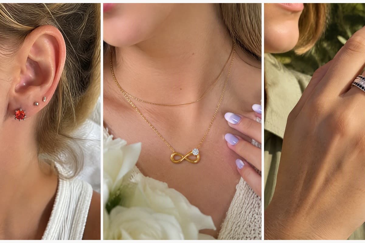 Dainty Round Stone Stud Earrings