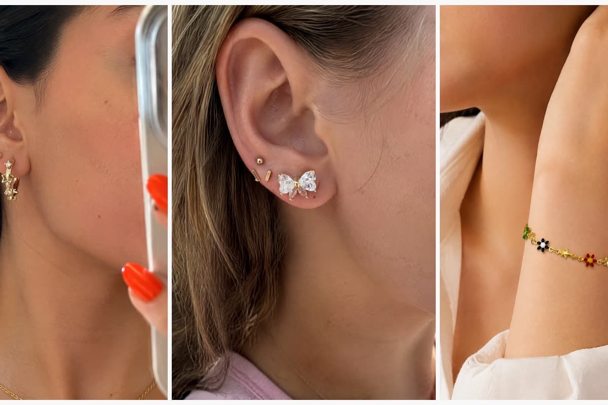 Star Charm Hoop Earrings