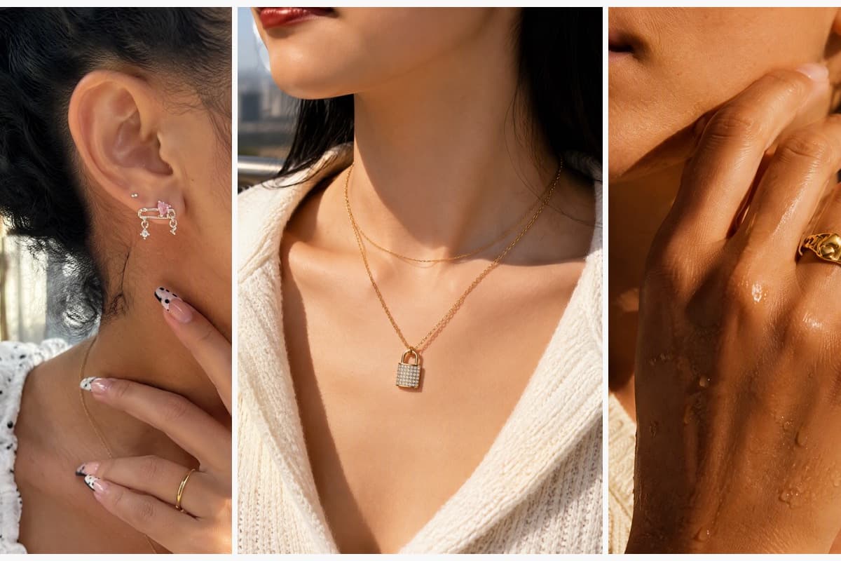 Cute Safety Pin Heart Stud Earrings