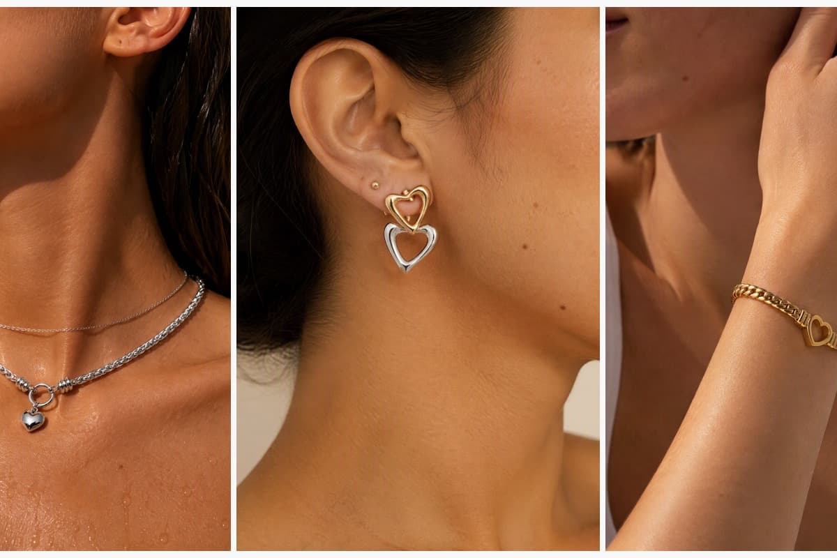 Braided Chain Heart Pendant Necklace