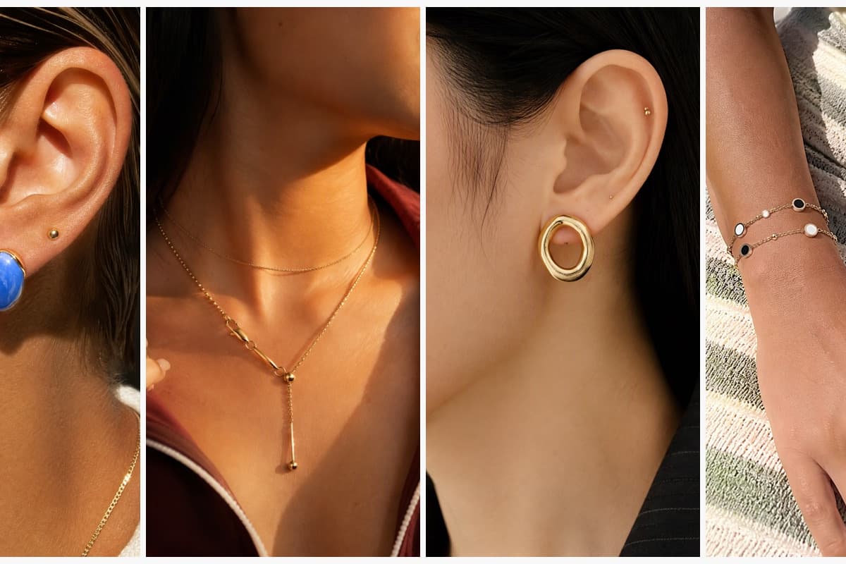 Minimalist C-Shape Stud Earrings