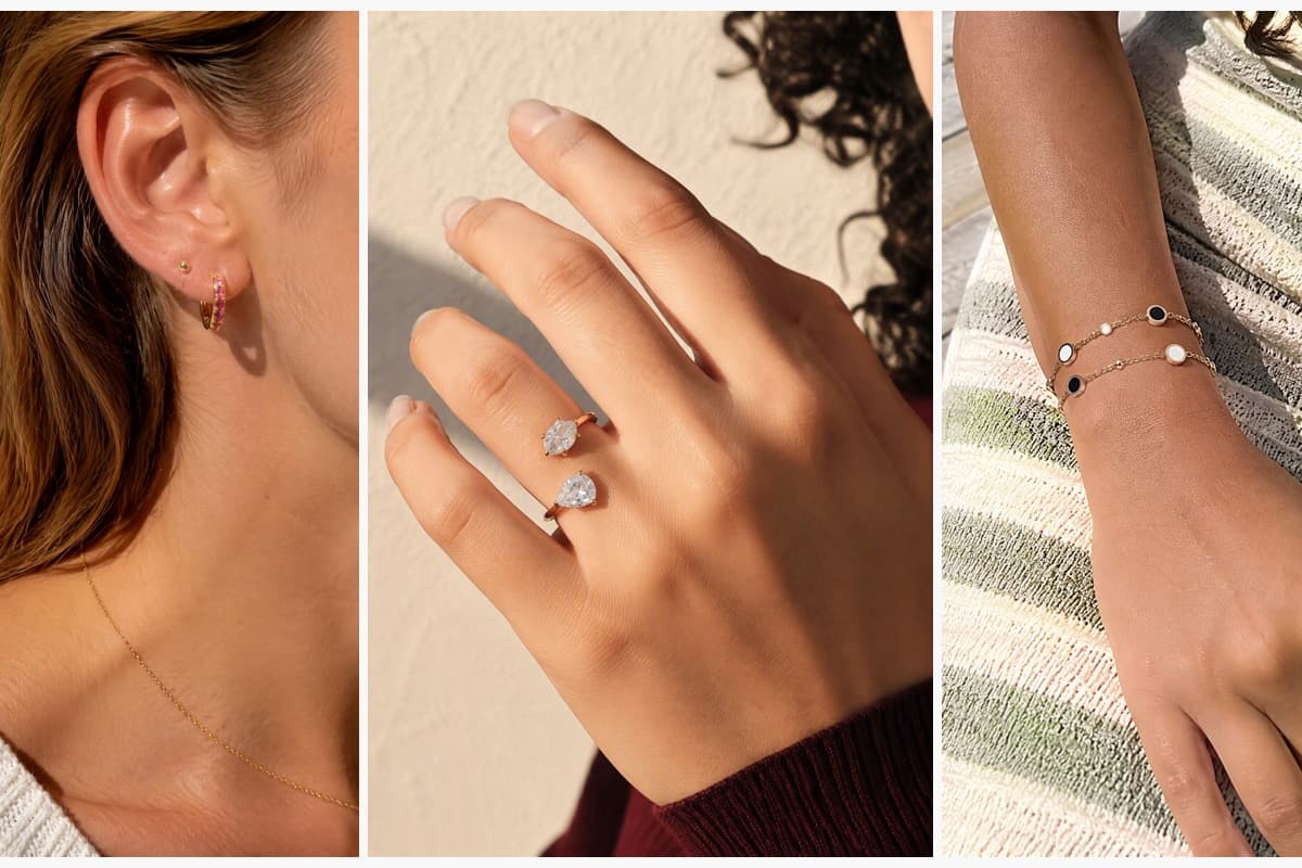 Dainty Paved Stone Huggie Earrings