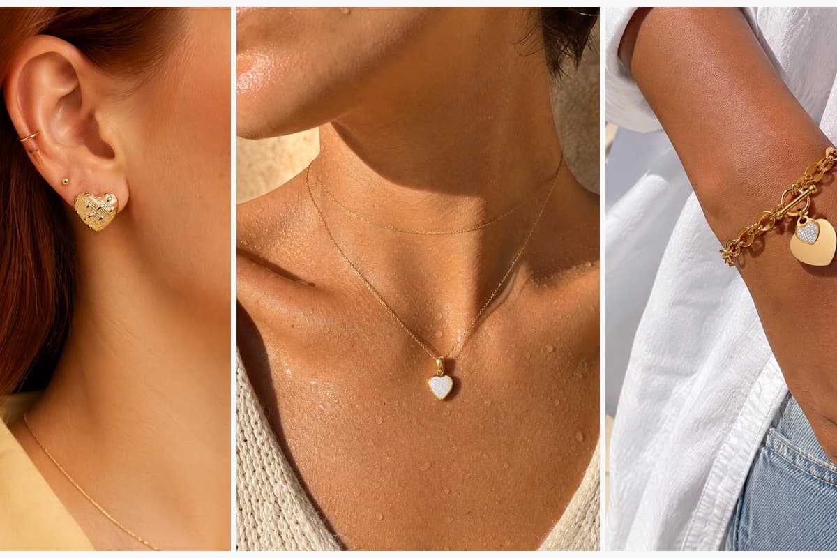 Woven Heart Stud Earrings