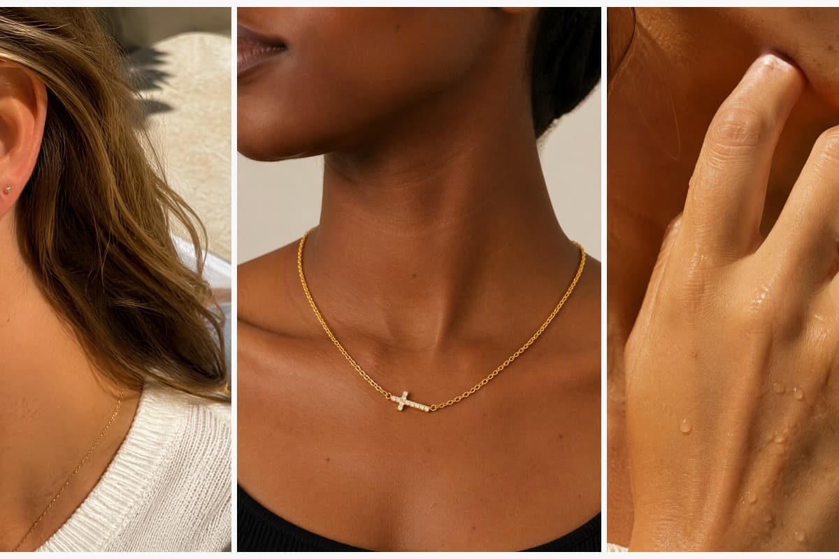 Cross Huggie Earrings
