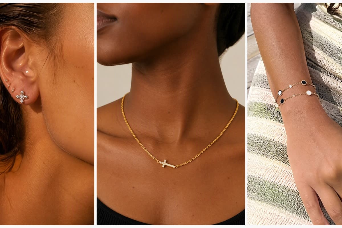 Dainty Cross Stud Earrings