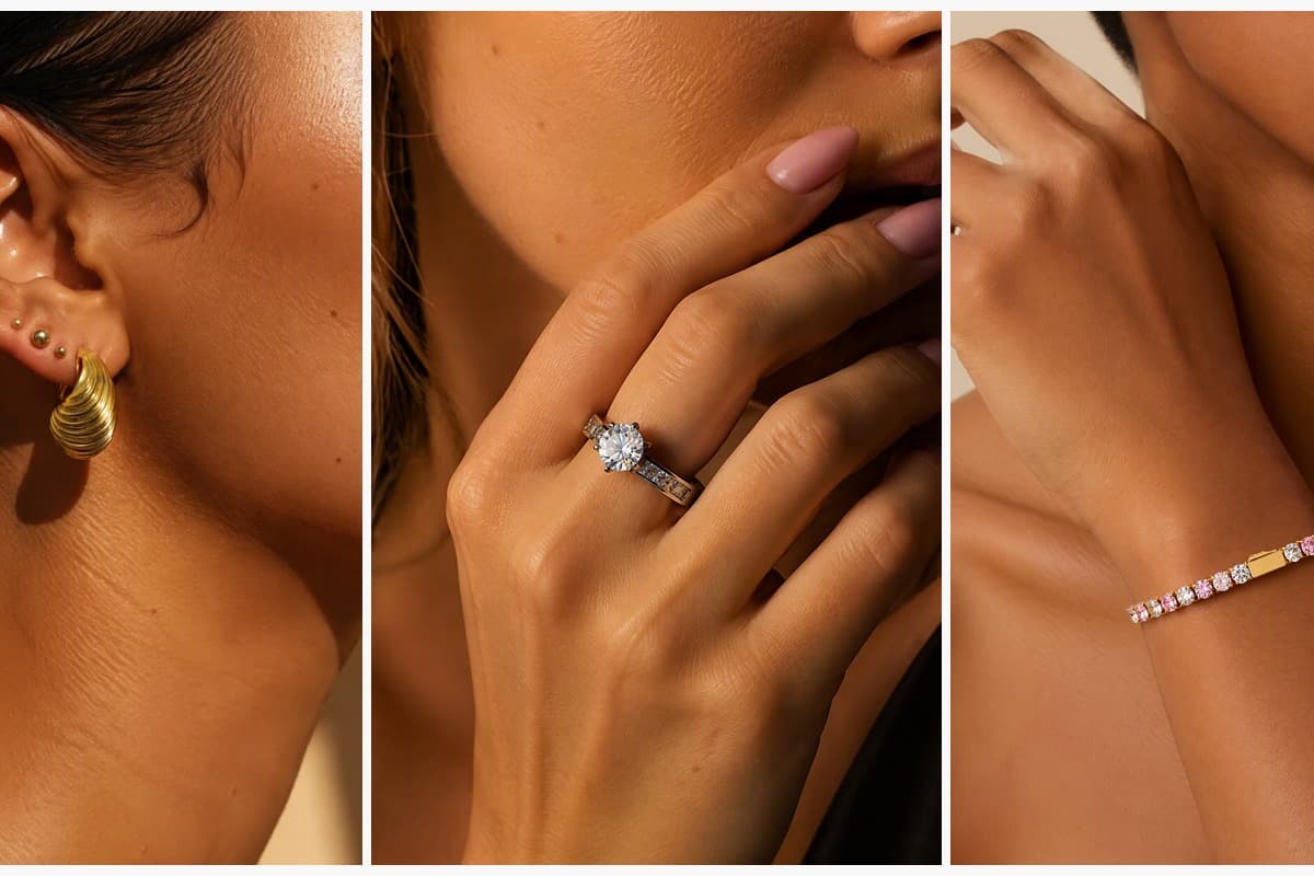 Ribbed Teardrop Stud Earrings