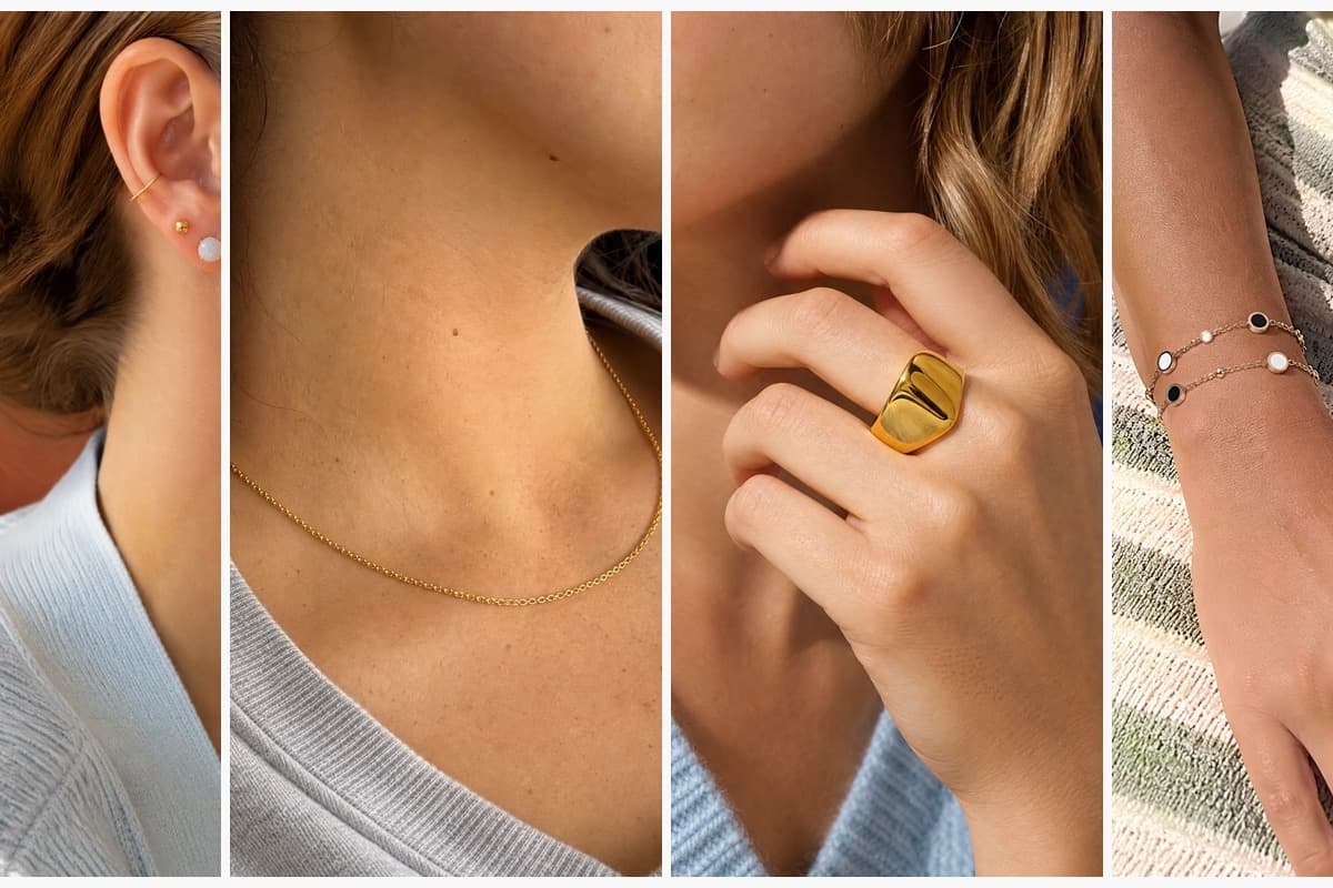 Round Stone Stud Earrings