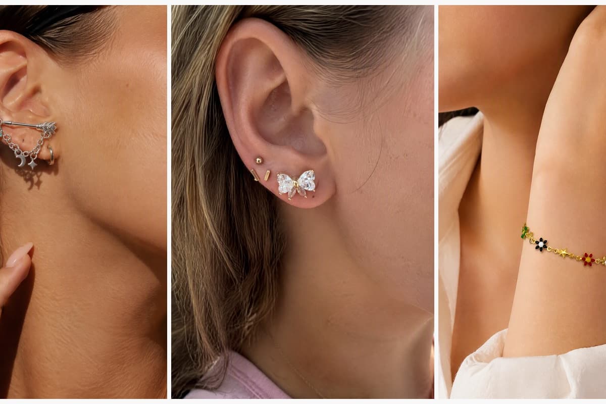 Cute Moon Star Charm Barbell