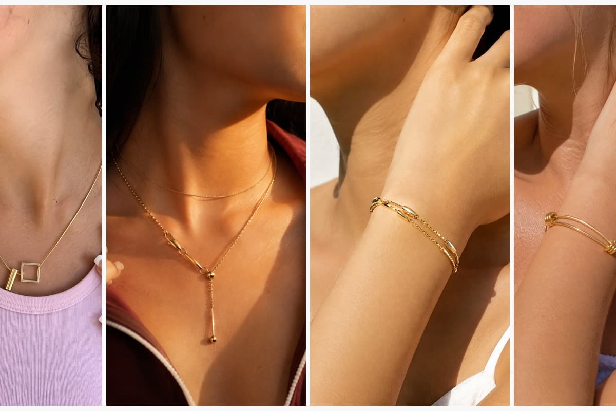 Minimalist Bar Square Snake Chain Necklace
