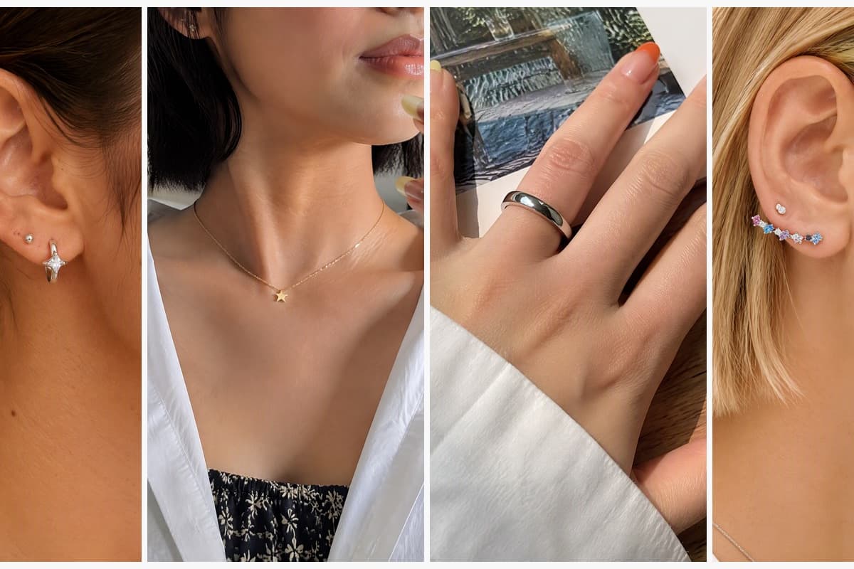 Dainty Star Stone Hoop Earrings