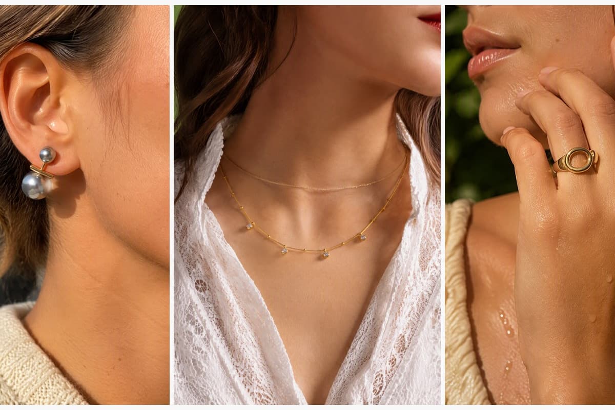 Trendy Double Stone Drop Earrings