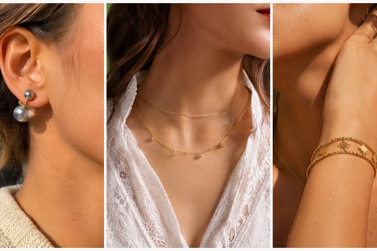 Trendy Double Stone Drop Earrings