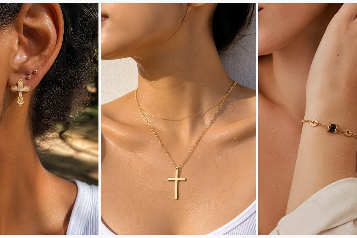 Dainty Cross Stud Earrings