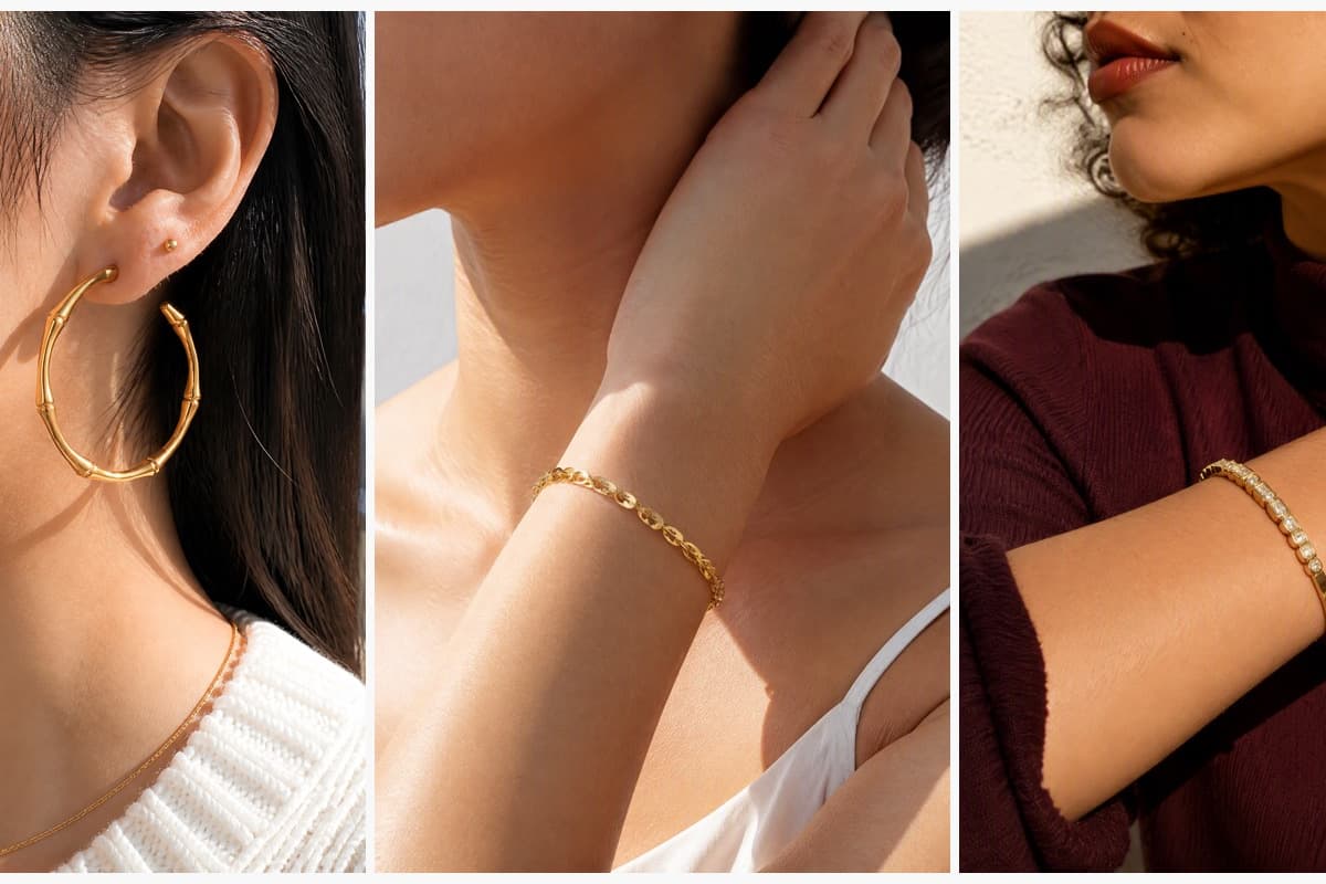 Bamboo Segment Hoop Earrings