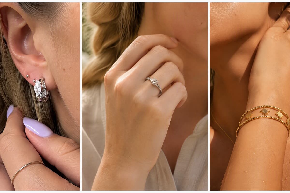 Floral Marquise Stone Huggie Earrings