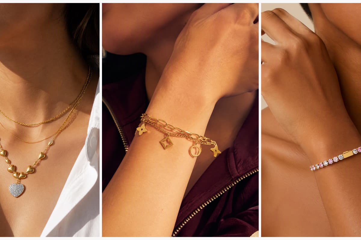 Cascading Heart Charm Necklace