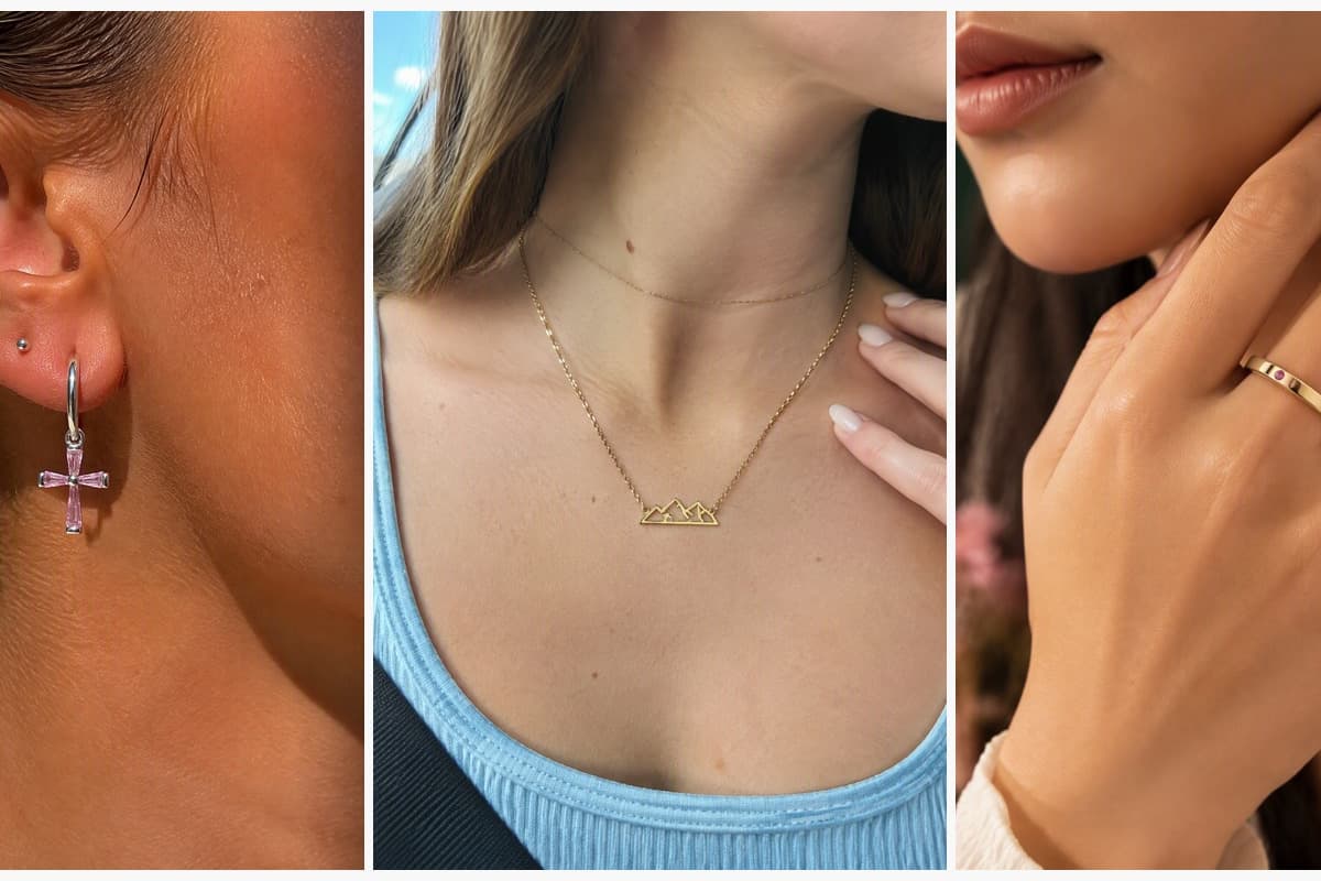 Dainty Cross Charm Hoop Earrings