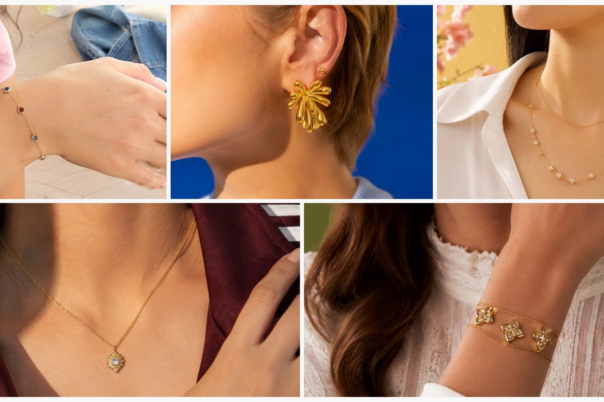 Dainty Five-Stone Chain Bracelet